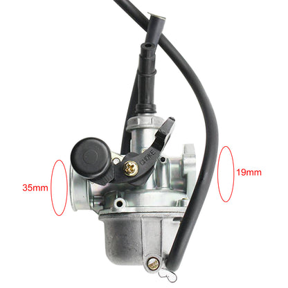 GOOFIT PZ19 19mm 110cc Carburetor with Hand Choke Half Zinc and Half Aluminum Replacement For ATV Go Kart Dirt Pit Bike Quad