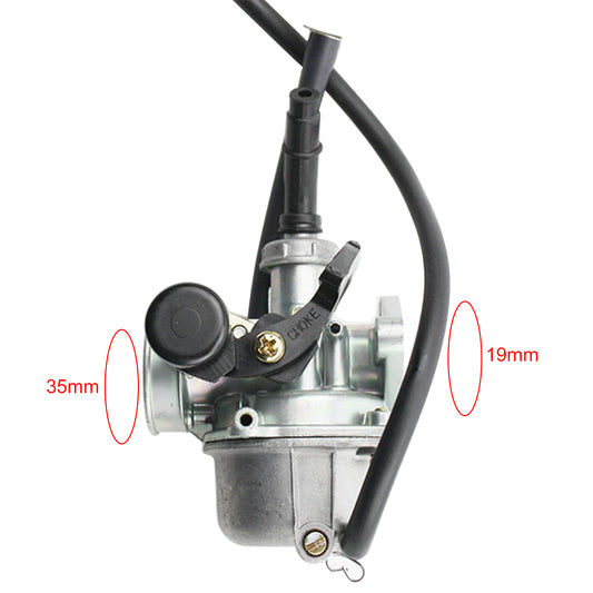 GOOFIT PZ19 19mm 110cc Carburetor with Hand Choke Half Zinc and Half Aluminum Replacement For ATV Go Kart Dirt Pit Bike Quad