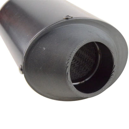 GOOFIT Stainless Steel 1.5 inch Inlet Exhaust Muffler and Slant Cut Exhaust Tip Silver