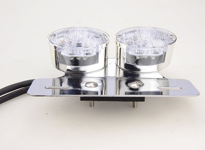 GOOFIT Universal Crystal Chrome Motorcycle Brake Tail Light With Integrated Turn Signals Indicator Backup Light Lamp Bulb Replacement for Scooter ATV
