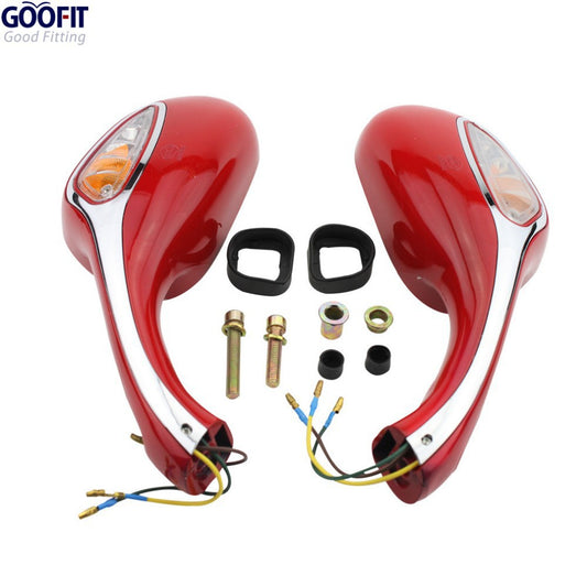 GOOFIT 8mm Rearview Mirrors Replacement For GY6 50cc 60cc 80cc 125cc 150cc Scooter Moped Motorcycle