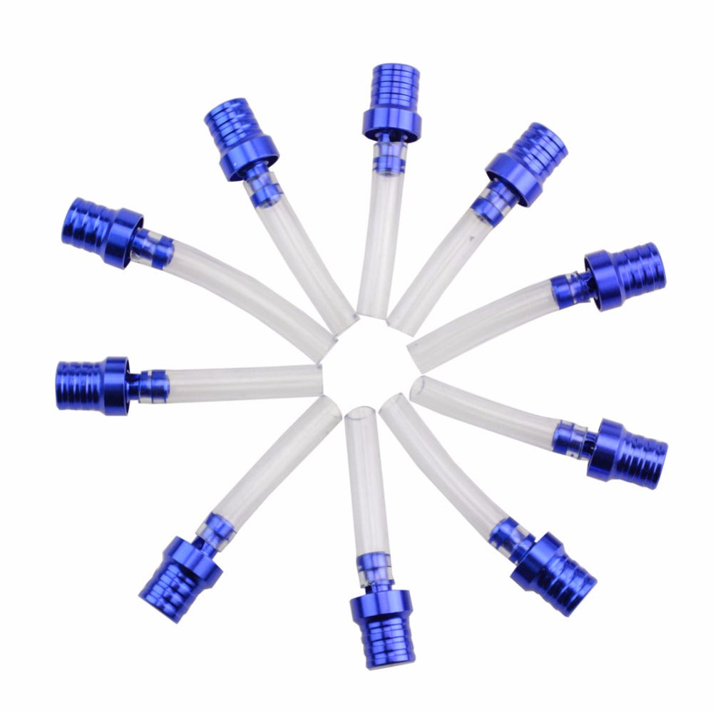 GOOFIT 10p/set 5 color moto Gas Fuel Petrol Tank Cap Valve Vent Breather Hose Tube For ATV PIT Dirt Bike Pipe Motorcycle (Blue)