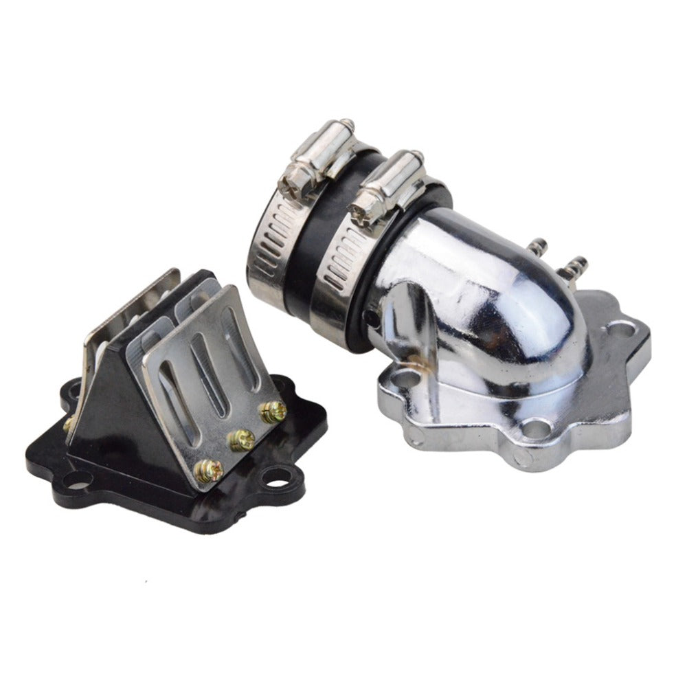 GOOFIT Intake Manifold with Reed Valves Replacement For 2 Stroke 50cc Jog Eton Moped Scooter