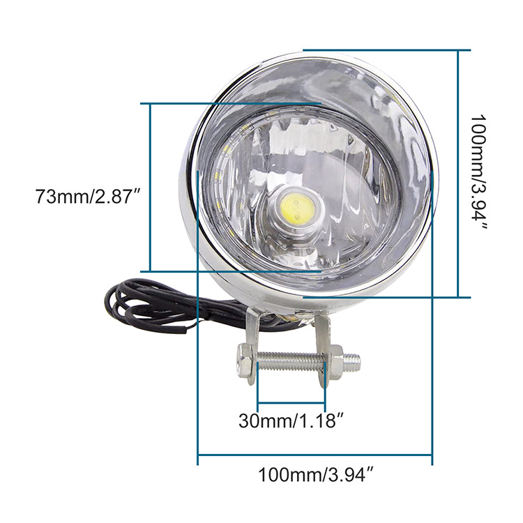 GOOFIT Chrome Motorbike Headlight Front Light Headlamp Universal Integrated Indicator Direction Light Replacement For Motorcycle Scooter ATV Chopper