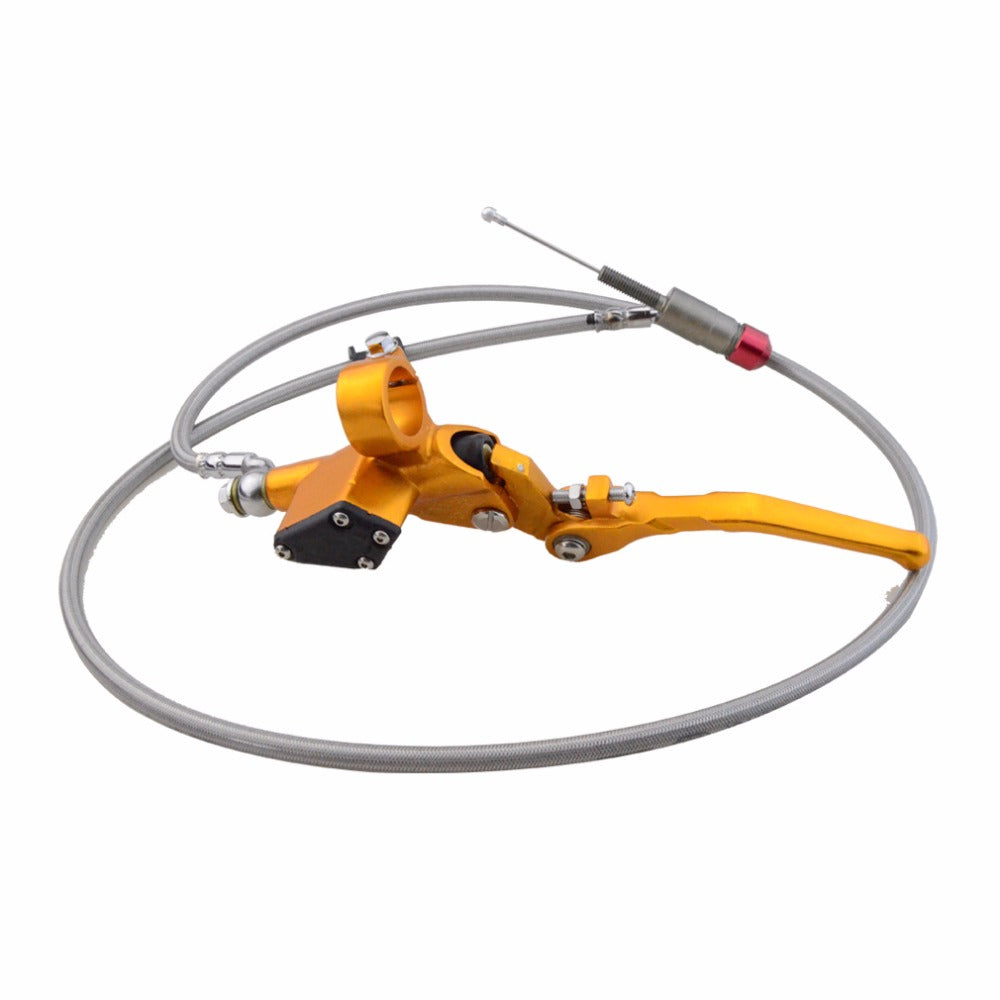 GOOFIT 1200mm Hydraulic Clutch Lever Master Cylinder Fluid Reservoir Lever Replacement for 125-250cc Vertical Engine Off Road Motorcycle