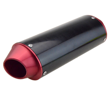 GOOFIT Stainless Steel 1.5 inch Inlet Exhaust Muffler and Slant Cut Exhaust Tip Red