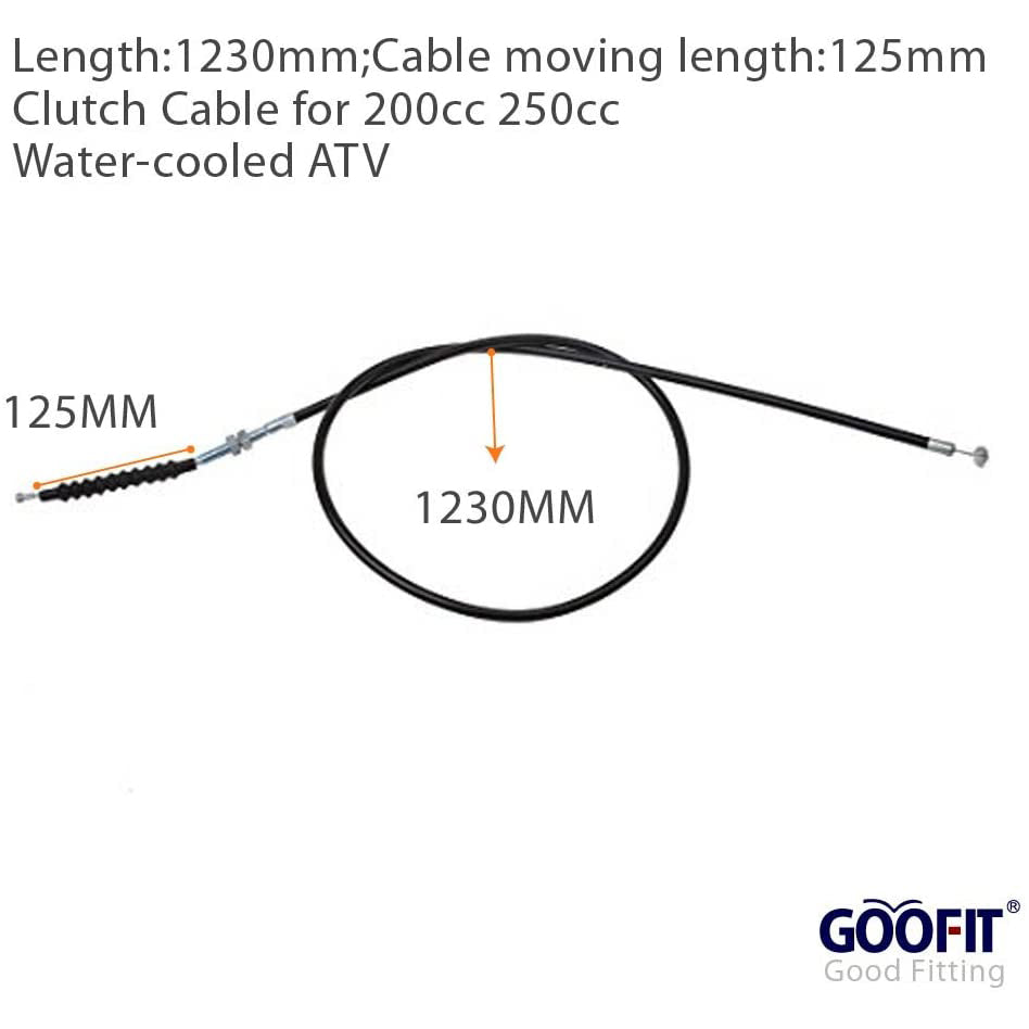 GOOFIT 48.43" Clutch Cable Replacement for 200cc 250cc Water-cooled ATV Dirt Bike Pit Bike Motorcycle