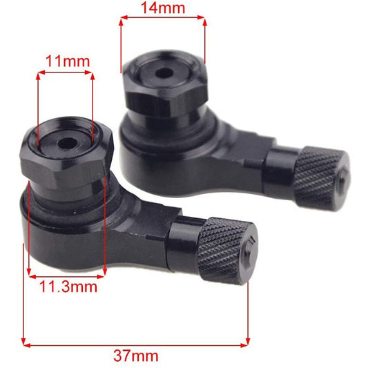 GOOFIT 90 Degree Pair of Spiracle Silvery Valve Stems Tire Tyre Replacement For Motorcycle
