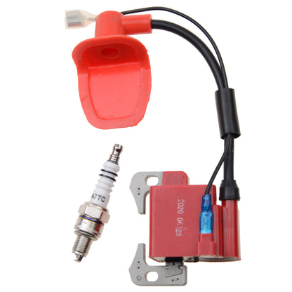 GOOFIT Red Ignition Coil with Spark Plug Replacement for 2-Stroke 47cc 49cc Chinese Pocket Dirt Bike Mini Moto Kids ATV Quad Baby Crosser