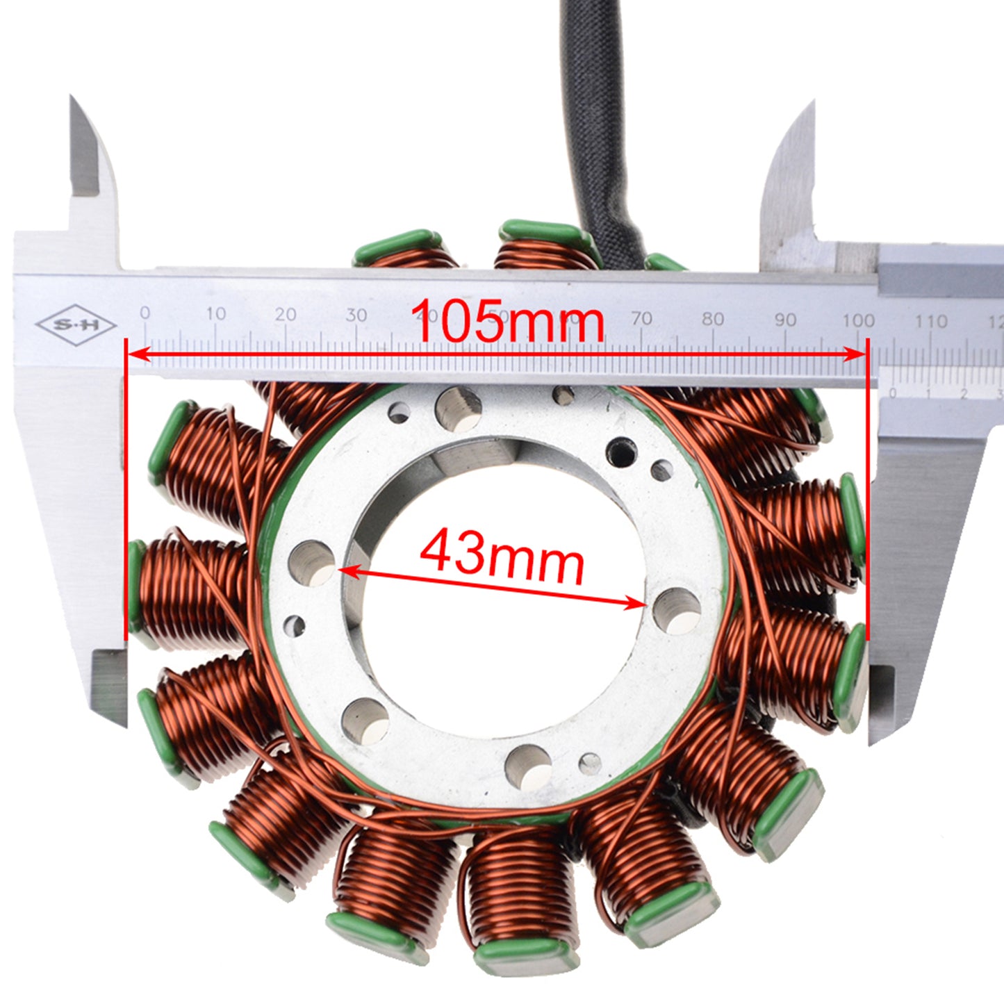 GOOFIT 15 Coil 3 Wires Motorcycle Magneto Stator Coil Ignition Generator Engine Accessories Replacement for  YFM550 ATV 2007-2014