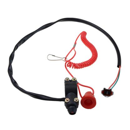 GOOFIT 7/8" 22mm Handlebar 2 Wire Tether Kill Switch Assembly Replacement for 50cc 70cc 90cc 110cc 125cc 150cc ATV 4 Wheeler Quad