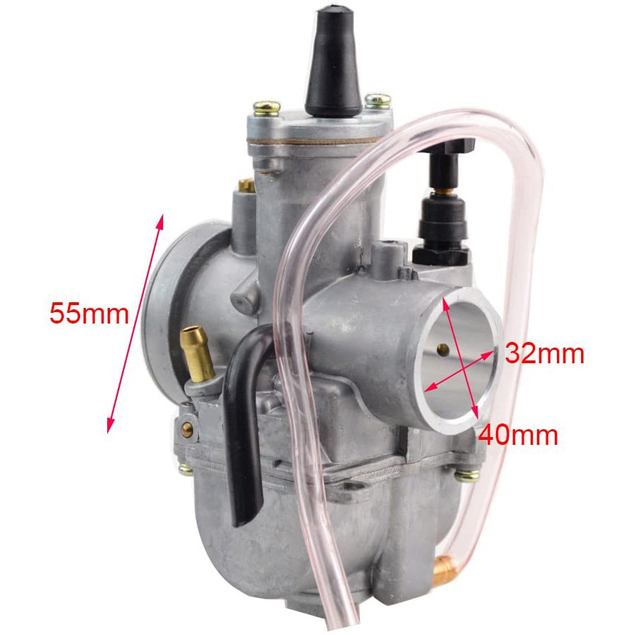 GOOFIT 32mm Visible Carburetor Twister Cable Handles Tuning Power Jet Acceleration Pump Case Replacement For 125cc - 150cc ATV