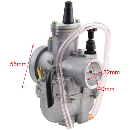 GOOFIT 32mm Visible Carburetor Twister Cable Handles Tuning Power Jet Acceleration Pump Case Replacement For 125cc - 150cc ATV