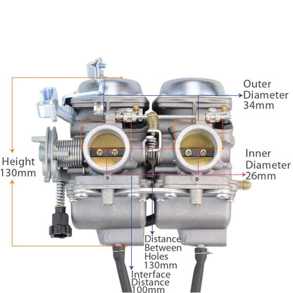 GOOFIT Twin Carburetor double cylinder Replacement For Carb Chamber 250cc Rebel CMX 250cc CMX250 CA250