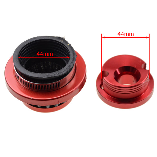 GOOFIT 44mm Red Air Filter with Aluminum Base for 2 Stroke 47cc 49cc ATV Pocket Bike Mini Quad