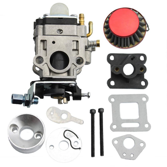 GOOFIT 15mm Carburetor Rebuild Kit with Air Filter Replacement for 2 Stroke 47cc 49cc Mini ATV Quad Pocket Bike