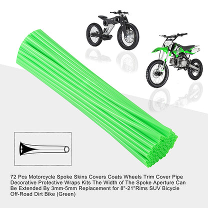 GOOFIT 72Pcs/Set Motorcycle Wheel Spoke Skins Covers Coats Trim Cover Pipe Decorative Protective Wraps Kits Motocross Dirtbik