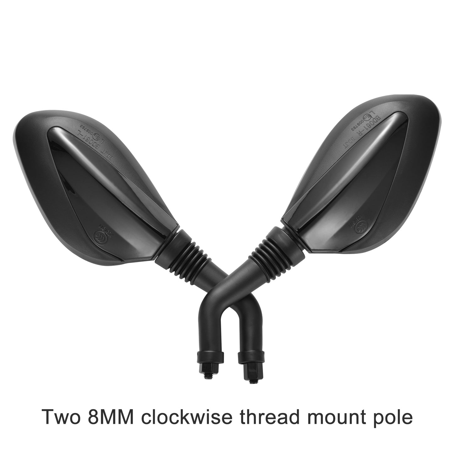 GOOFIT 8mm Black Rear View Mirror Replacement for GY6 50cc 125cc 150cc 250cc Scooter Moped Motorcycle