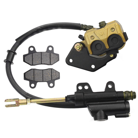 GOOFIT Rear Foot Disc Brake Master Cylinder Assembly With Brake Pads Replacement For 50cc 70cc 90cc 110cc 125cc ATV Dirt Bike