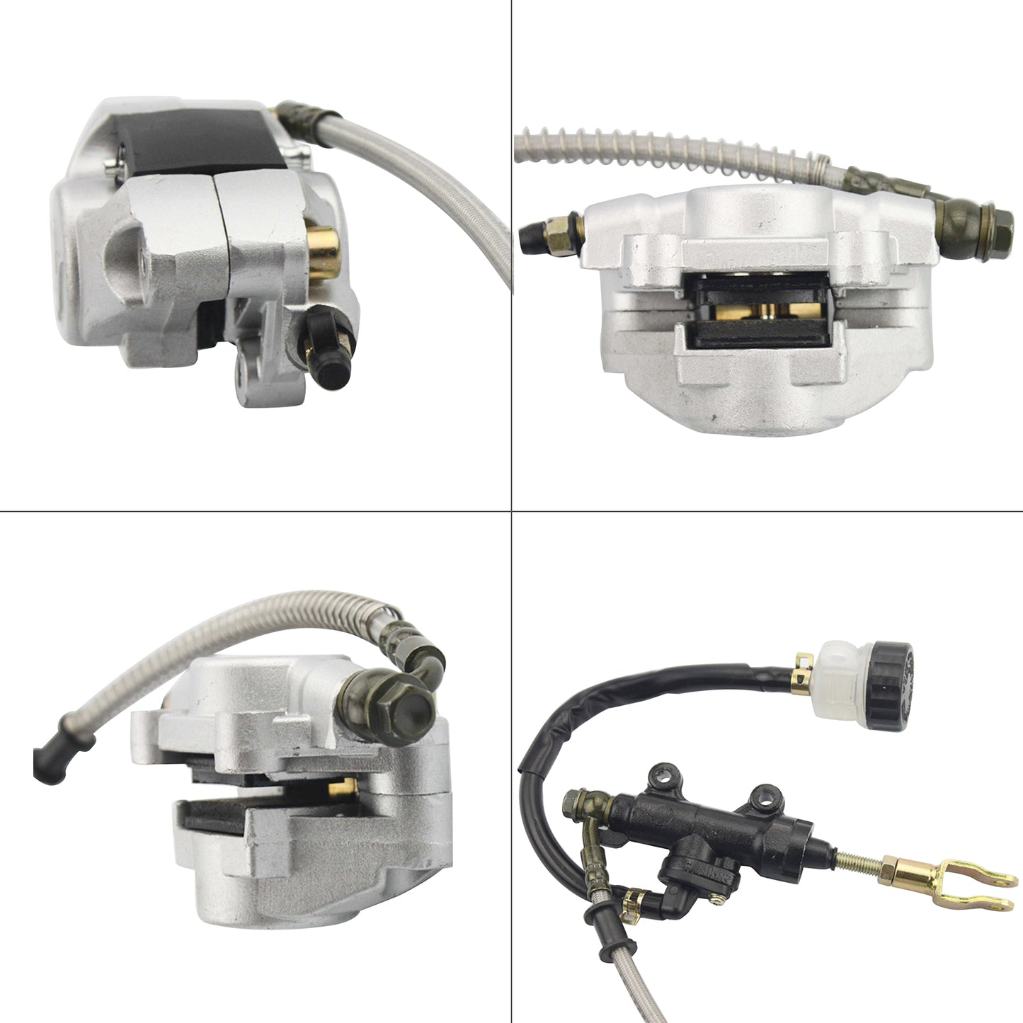 GOOFIT Rear Foot Disc Brake Master Cylinder Assembly With Brake Pads Replacement For 110cc 125cc 150cc 200cc 250cc ATV Quad Dune Buggy