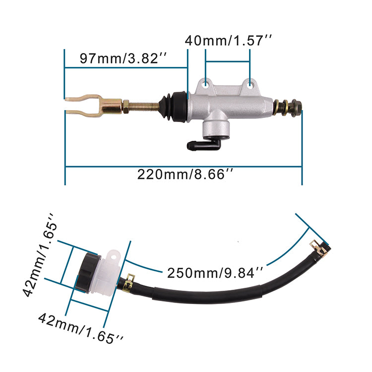 GOOFIT Rear Brake Master Cylinder Caliper Replacement For 50cc 70cc 90cc 110cc 125cc Dirt Bike