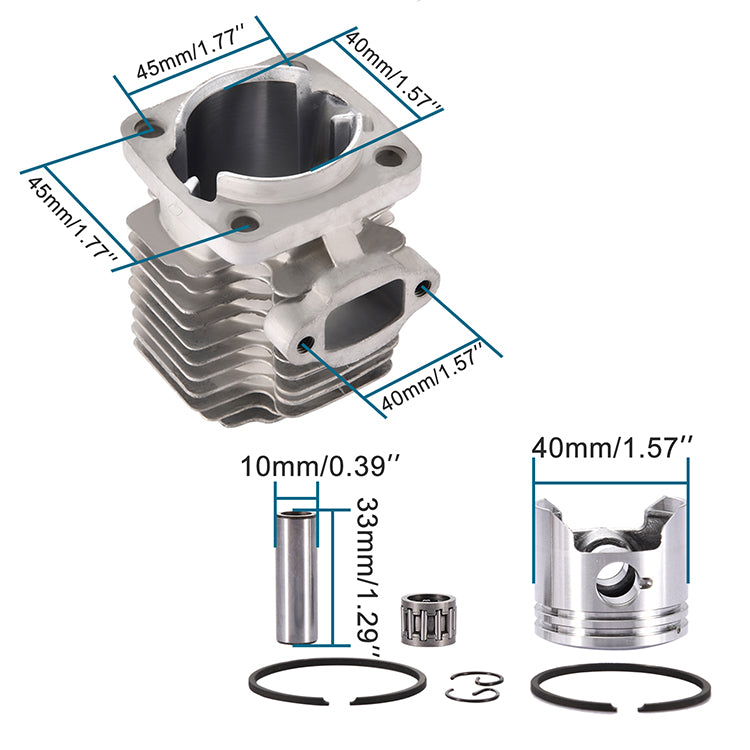 GOOFIT 40mm 40-6 Cylinder Piston Assembly Kit Replacement For 47cc 2 Stroke Engine Mini Quad ATV Pocket Dirt Bike