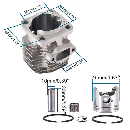 GOOFIT 40mm 40-6 Cylinder Piston Assembly Kit Replacement For 47cc 2 Stroke Engine Mini Quad ATV Pocket Dirt Bike