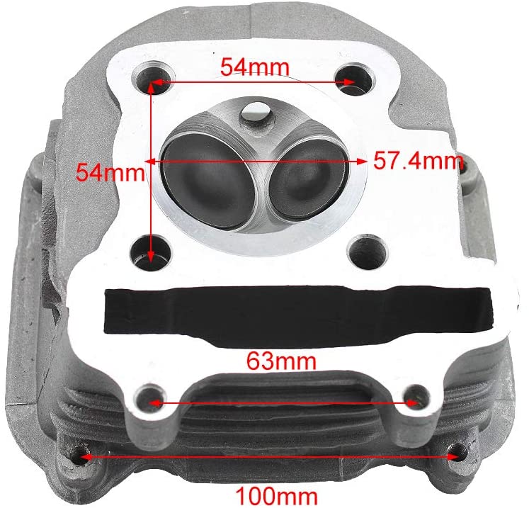 GOOFIT 57.4mm Cylinder Head Assembly Valve with GY6 150cc Chinese 152QMI 157QMJ ATV Quad Installed Scooter Moped Parts