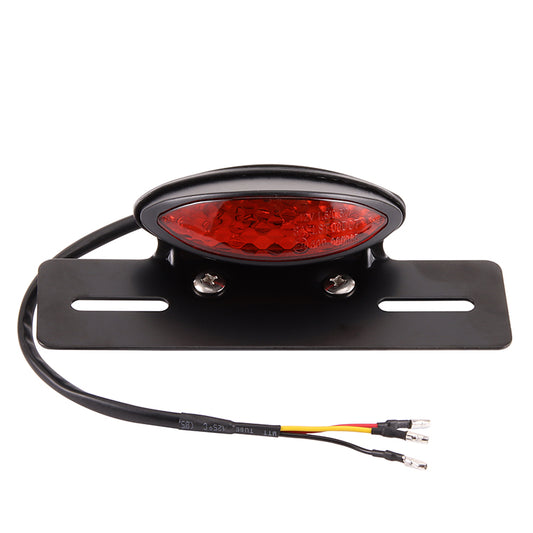 GOOFIT Motorcycle Smoky Lens Red Light LED Tail Light Integrated License Plate Rear Brake Lamp Cafe Racer Bobber