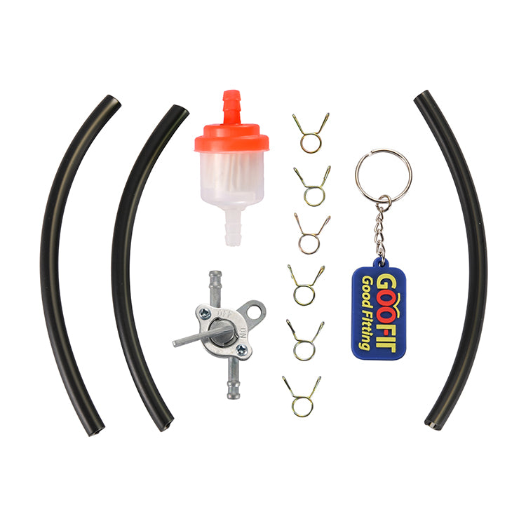 GOOFIT Fuel Hose Oil Filter Petrol Switch Replacement For 50cc 110cc 125cc 150cc 250cc ATV Pit Dirt Bike Red
