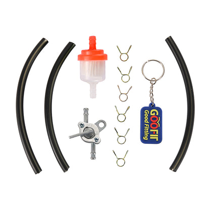 GOOFIT Fuel Hose Oil Filter Petrol Switch Replacement For 50cc 110cc 125cc 150cc 250cc ATV Pit Dirt Bike Red