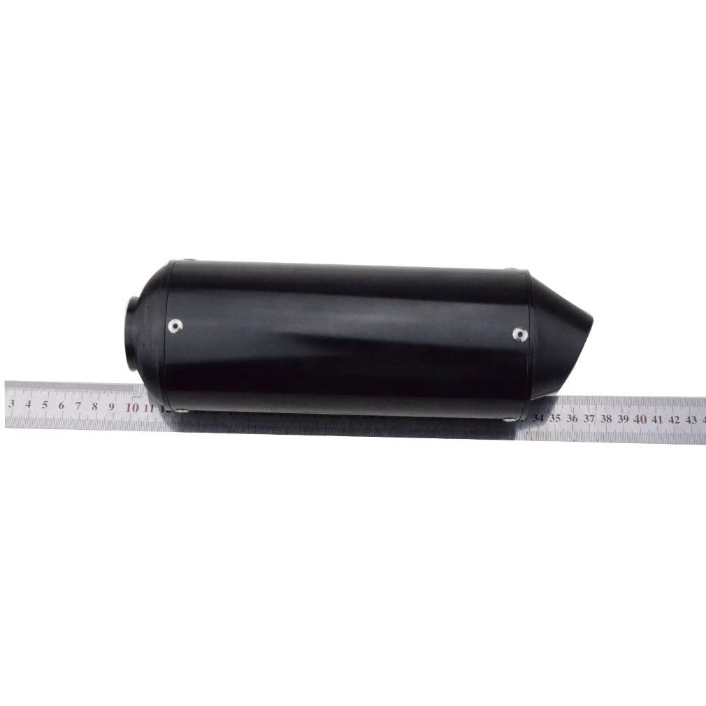 GOOFIT Stainless Steel 1.5 inch Inlet Exhaust Muffler and Slant Cut Exhaust Tip Black