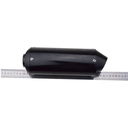 GOOFIT Stainless Steel 1.5 inch Inlet Exhaust Muffler and Slant Cut Exhaust Tip Black
