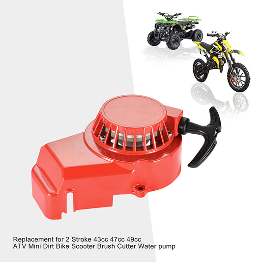 GOOFIT Alloy Pull Start Recoil Starter Replacement for 47cc 49cc Pocket Dirt Bike Mini ATV Red