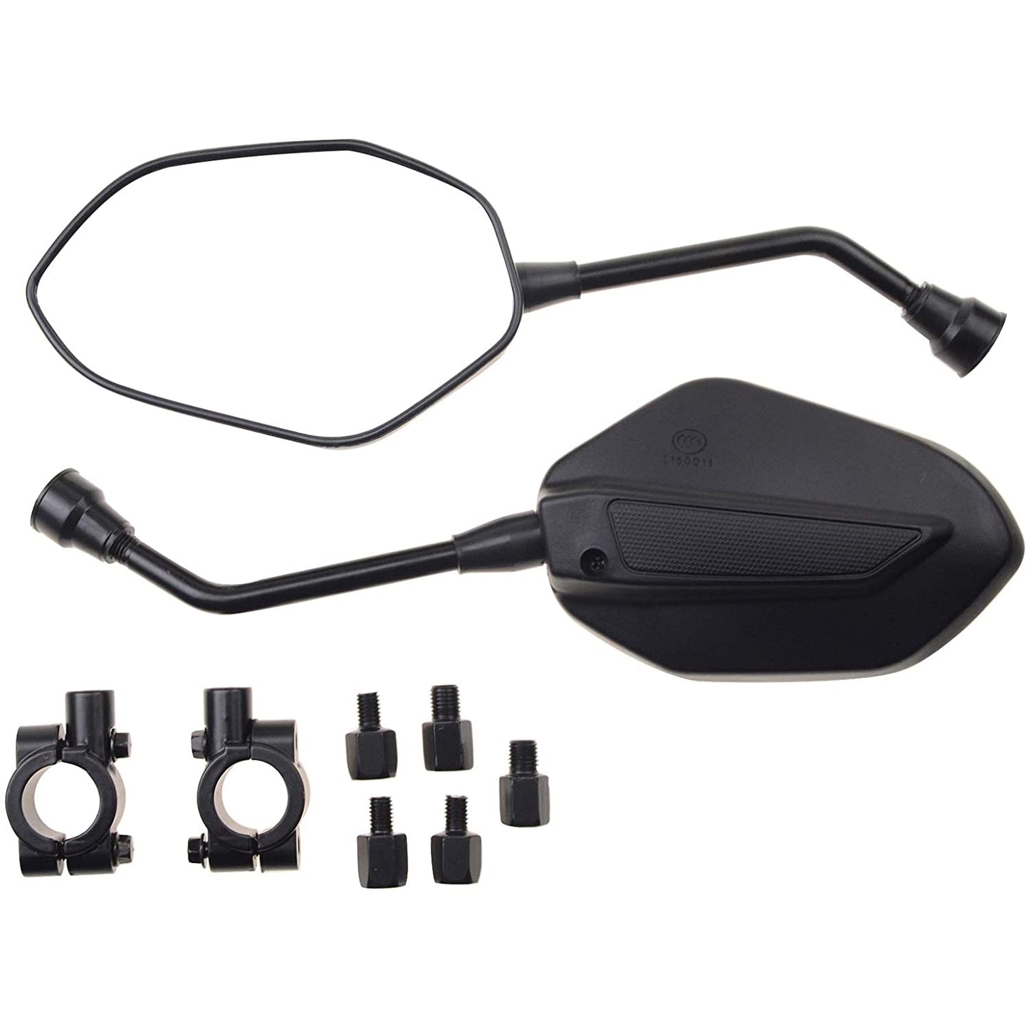 GOOFIT 10mm Rearview Side Mirror Black Motorcycle Off Road Pair Replacement For GY6 Touring Bikes Sport Bike Cafe Racers Electric Scooters Side Rear V