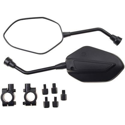 GOOFIT 10mm Rearview Side Mirror Black Motorcycle Off Road Pair Replacement For GY6 Touring Bikes Sport Bike Cafe Racers Electric Scooters Side Rear V