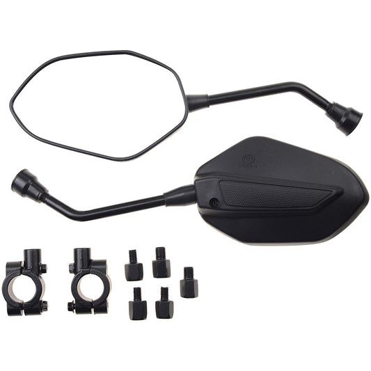 GOOFIT 10mm Rearview Side Mirror Black Motorcycle Off Road Pair Replacement For GY6 Touring Bikes Sport Bike Cafe Racers Electric Scooters Side Rear V