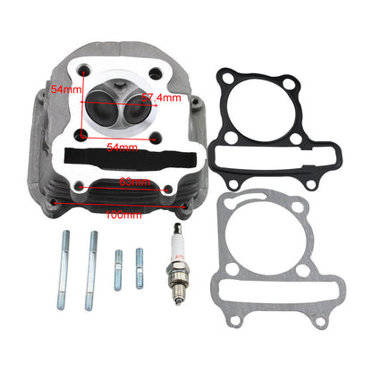 GOOFIT 57.4mm Cylinder Head Engine Gaskets Parts With Gasket Spark Plug Replacement For 157QMJ 152QMI 4 Stroke GY6 150cc ATV TaoTao Karting Chinese Sc