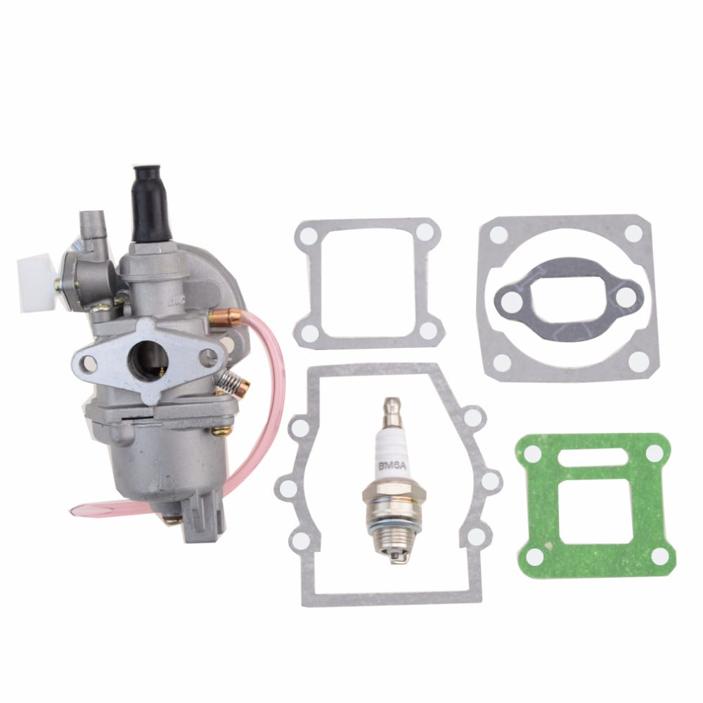 GOOFIT 13 mm Carburetor with Seal Spark Plug for 2 Stroke 47cc 49cc Pocket Bike