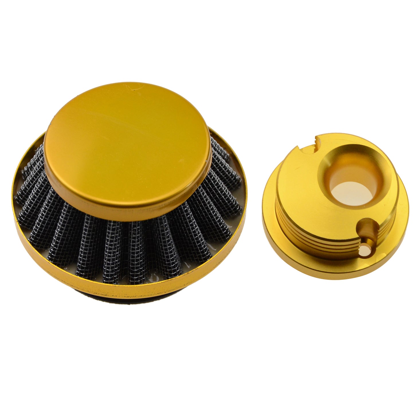 GOOFIT 44mm Gold Air Filter with Aluminum Base for 2 Stroke 47cc 49cc ATV Pocket Bike Mini Quad