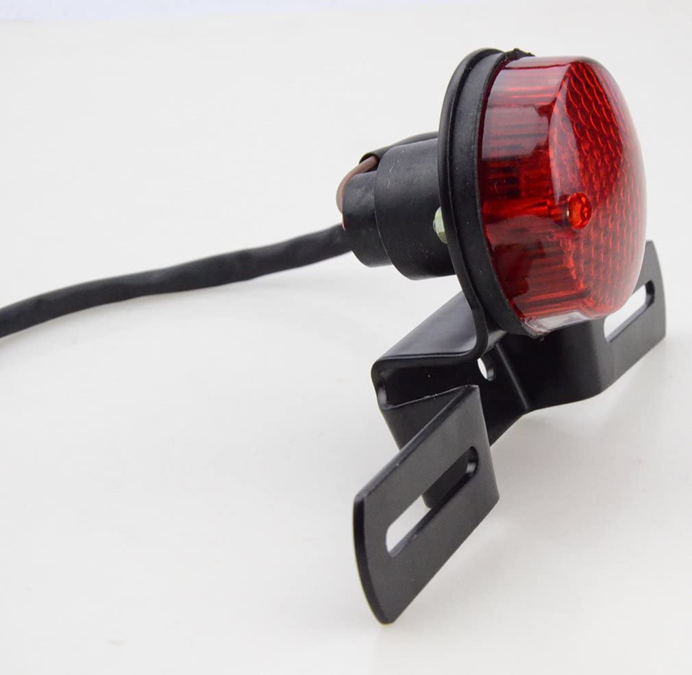 GOOFIT Chrome Motorcycle Red Rear Brake Indicator Tail Light With Integrated Turn Signals Bakcup Lamp Replacement for ATV Scooter Bicycle