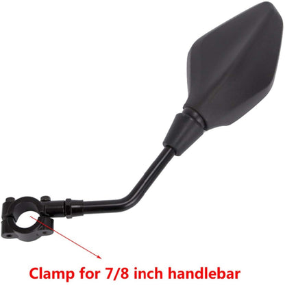 GOOFIT Motorcycle 10mm Rear View Side Mirror Pair Black with Bolt 7/8" Handlebar Clamp Replacement For ATV Scooter