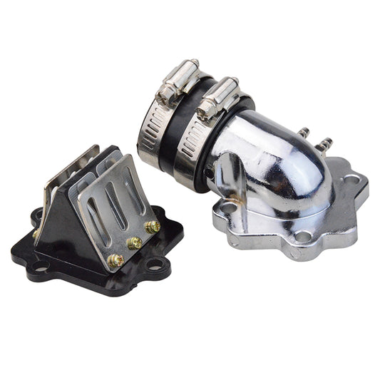 GOOFIT Intake Manifold with Reed Valves for 2 Stroke 50cc Jog Polaris Eton Moped Scooter