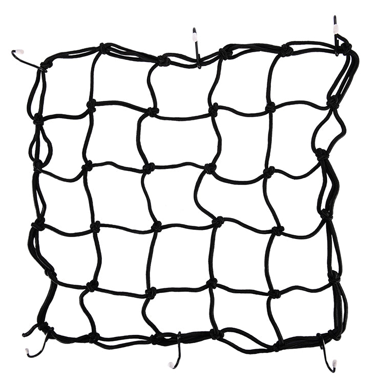 GOOFIT 15" x 15" Elasticated Bungee Luggage Cargo Net with Hooks Hold Down Replacement for Motorcycles Motorbike ATVs Bikes Cars Trucks