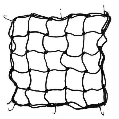 GOOFIT 15" x 15" Elasticated Bungee Luggage Cargo Net with Hooks Hold Down Replacement for Motorcycles Motorbike ATVs Bikes Cars Trucks
