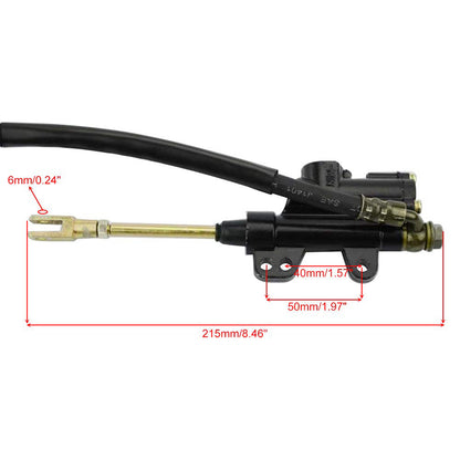 GOOFIT Rear Hydraulic Caliper Brake Master Cylinder Assembly With Brake Pads Replacement For 70cc 110cc 125cc 150cc Atv Quad