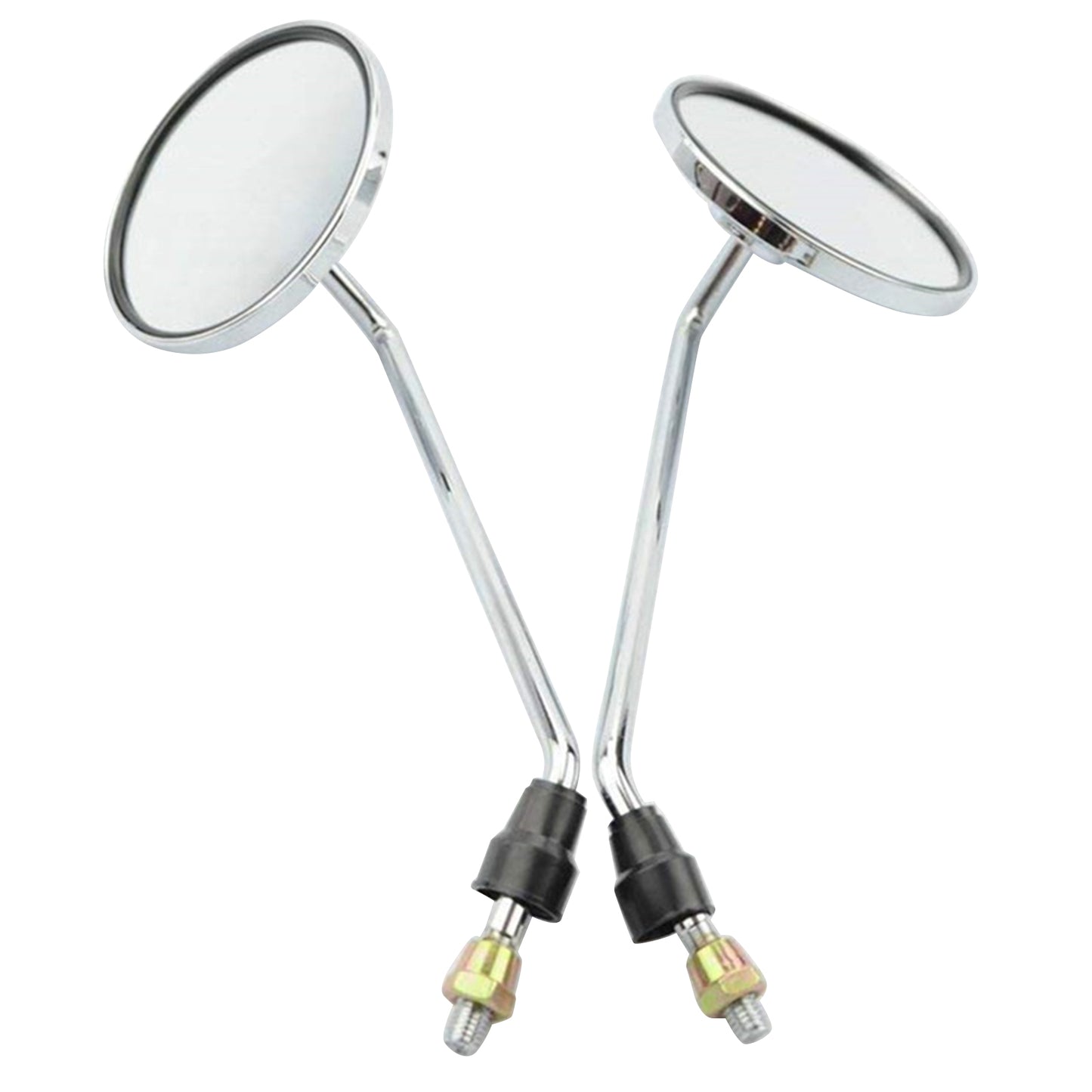 GOOFIT 8mm Thread Round Silver Plating Rearview Mirror Replacement for 50cc 70cc 90cc 110cc 125cc 150cc 200cc 250cc ATV Scooter