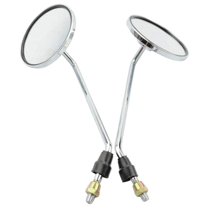 GOOFIT 8mm Thread Round Silver Plating Rearview Mirror Replacement for 50cc 70cc 90cc 110cc 125cc 150cc 200cc 250cc ATV Scooter