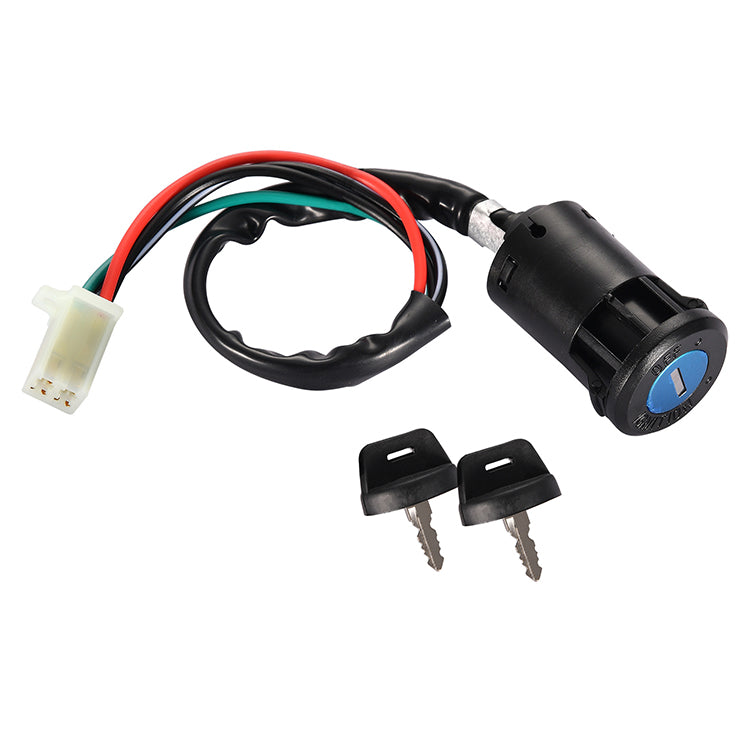 GOOFIT 4 Wires Ignition Switch Key Set with Cap Replacement For 50cc 70cc 90cc 110cc 125cc 150cc 200cc 250cc TaoTao SUNL ATV Dirt Bike Electric Scoote