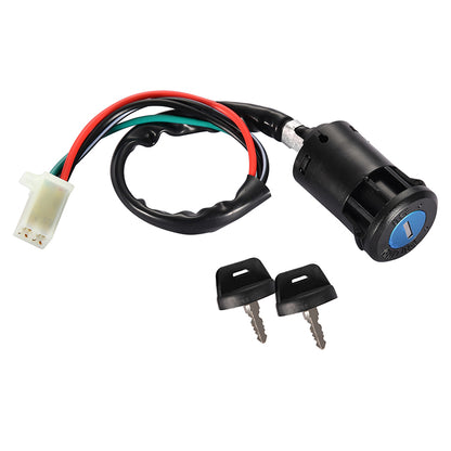 GOOFIT 4 Wires Ignition Switch Key Set with Cap Replacement For 50cc 70cc 90cc 110cc 125cc 150cc 200cc 250cc TaoTao SUNL ATV Dirt Bike Electric Scoote
